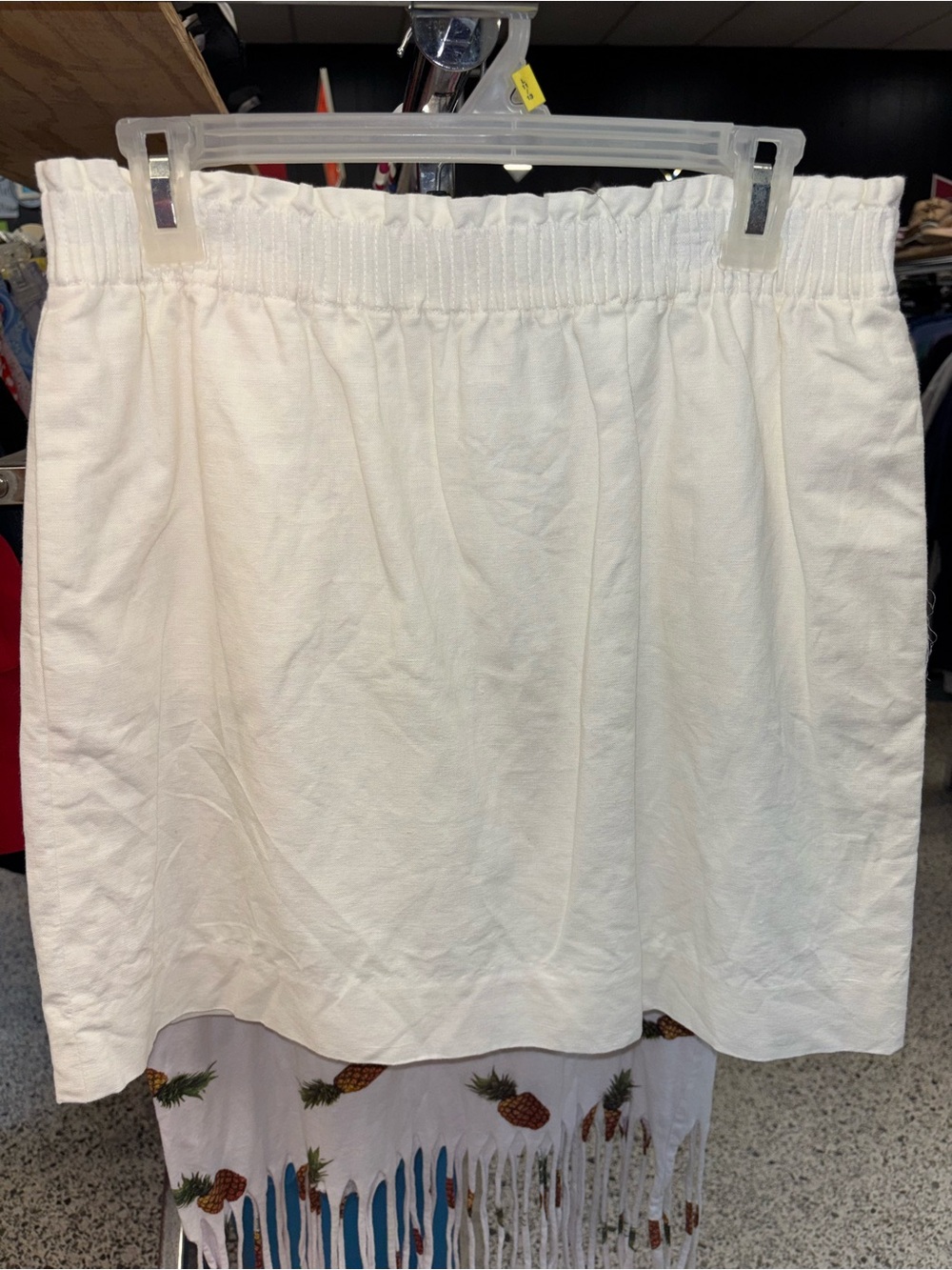 J. Crew White Elastic Waist Mini Skirt